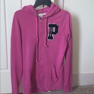 PINK ZIP UP HOODIE